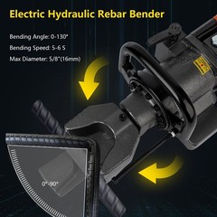 900W Electric Hydraulic Rebar Bender, 5/8 in #5 16 mm Rebar Bender Tool Hand
