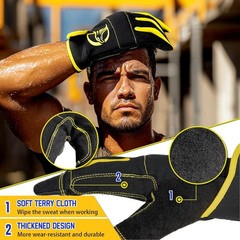 Durable Synthetic Leather Work Gloves with Impact Protection for Outdoor Use