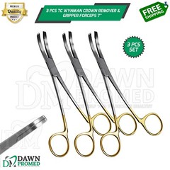 3 Pcs T/C Wynman Crown Remover & Gripper Forceps 7″ Dental Instruments German Gr