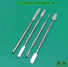 4 Pc Stainless Steel Dental Hobby Craft Spatula Set