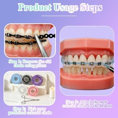 Dental Braces Color Changing Kit with Orthodontic Plier, 5 Rolls Brace Power …