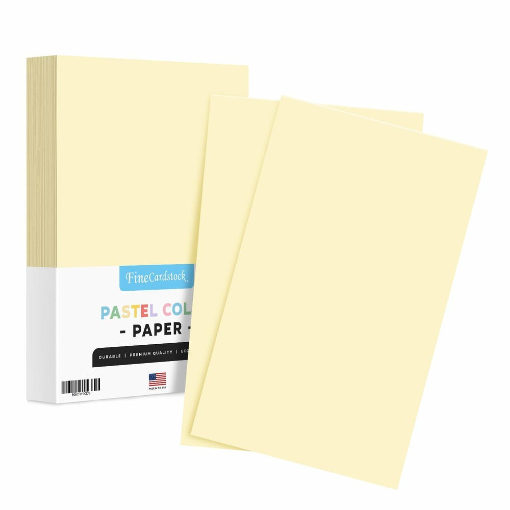 8.5 x 14 Ivory Pastel Color Paper, Legal Size, 20lb Bond (75gsm), 100 Sheets