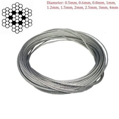 304 Stainless Steel Wire Rope Cable Flexible 0.5mm 1mm 1.5mm 2mm 2.5mm 3mm 4 mm
