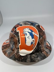 New Full Brim Hard Hat Custom Hydro Dipped OLD SCHOOL DENVER BRONCOS