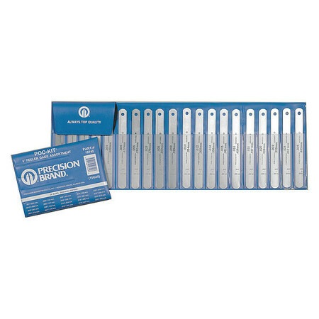 Precision Brand 19740 Feeler Gage Set, High Carbon Spring Steel, 20Pc