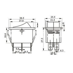 3-Position Momentary Rocker Switch 6-Pin Spring Return DPDT 16A 250V Car Hoist