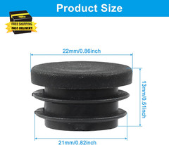 40 Pack 7/8″ round Black PE Plastic Plugs for round Tubing Post, Pipe Post, Chai