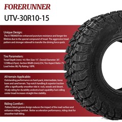 30x10R15 UTV Tires All Terrain 10PR Off-Road Pack of 2 Tubeless