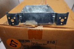 25x Hubbell-Raco 218 4″ Square Box Welded Steel w/ Ground Screw & Cable Clamps