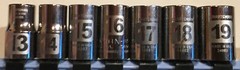 RARE 7 PC LASER-ETCHED CRAFTSMAN 1/2 INCH DRIVE METRIC SOCKETS 12 PT 13MM-19MM