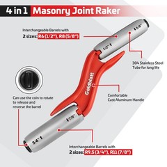 Masonry Brick Jointer Tool – 4 Sizes Stainless Steel Wall Stitcher, Joint Raker