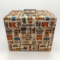 Retro 70s Ballonoff Metal Tin Home Porta File Box w/ Key 12-1/2 x 10 x 6–1/2 Vtg