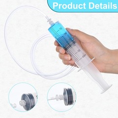 2 Pack 60ml Luer Lock Syringe with 39″ Tube, Large 60cc Plastic