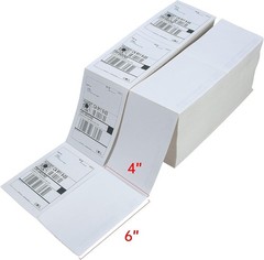 5000 10000 Fanfold 4×6 Direct Thermal Shipping Label for Zebra Elton Rollo