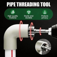 3Pcs PVC Pipe Threader Kit 1/2″ 3/4″ 1″ NPT Dual-Function Internal & External