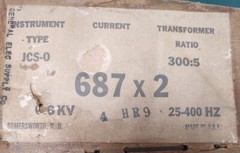 🔥GE Current Transformer 300:5A Type JSC-0, CAT: 750x10G5, 25-400HZ, ID 4-3/4