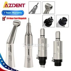 AZDENT Dental Handpiece Slow Low Speed Contra Angle Straight Air Motor 2/4Hole