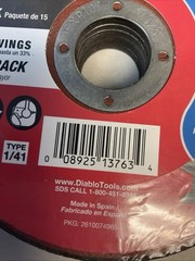 15 DIABLO 4-1/2″ X .040″ THIN KERF METAL/STAINLESS ANGLE GRINDER CUT-OFF WHEELS