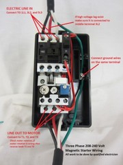 3HP Single 1 Phase or 5HP 3 Phase Magnetic Starter Motor Control 208-240V
