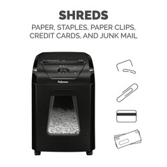 Fellowes Powershred 12 Sheet Cross-Cut Paper Home 15.38 x 9.13 x 16.94, Black
