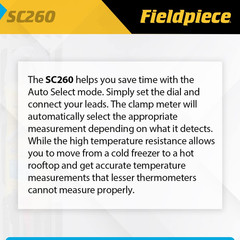 Compact HVACR Clamp Multimeter SC260 – True RMS Clamp Meter with Temperature, Ca