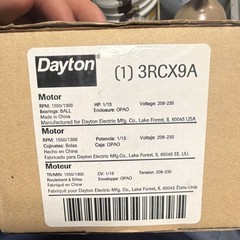 Dayton 3RCX9A 1/15 HP AC Induction Motor, 208-230V 60Hz 1550/1300 RPM OPAO