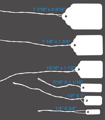 100 pcs White Paper Price Tags, Jewelry Price Tags with String attached