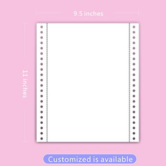 Firstzi Blank 9.5X11 Inches Continuous Feed Computer Paper Fanfold for Dot Matri
