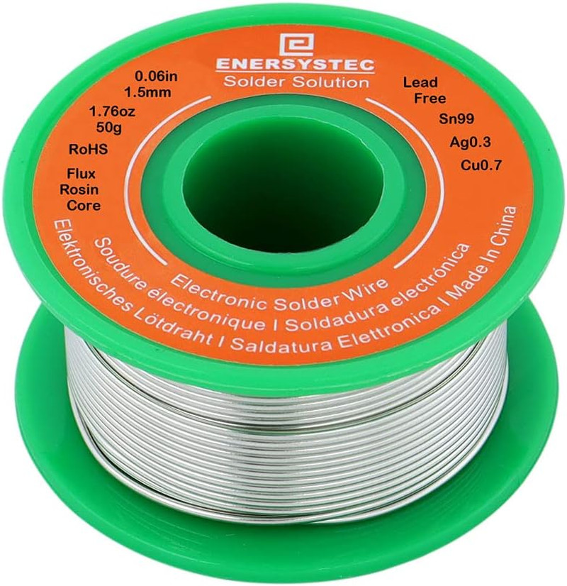 1.5Mm Electronic Solder Wire Lead Free Rosin Flux Core Diameter 0.06In Large Siz