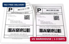 [100 Sheets; 200 Labels] Half Sheet Self Adhesive Shipping Label for Laser & Ink