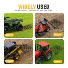 4FT X 4FT Heavy Duty Drag Harrow For ATV UTVs Leveling Grading Powder Coated