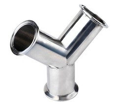 1.5″-4″ Tri Clamp Equal 3 Ways Y 304 Stainless Sanitary Ferrule Pipe Fitting