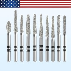 10Pc AZDENT Dental Diamond Zirconia Cutting Burs Kit Friction Grip Burs FG 1.6mm