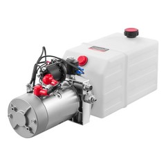 Uimoso 6 Quart Double Solenoid Hydraulic Pump Dump Trailer Power Pack DC 12V