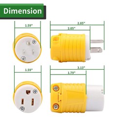 6 Pack Nema 5-15P Replacement Electrical Plugs 15A 125V For Extension Cords