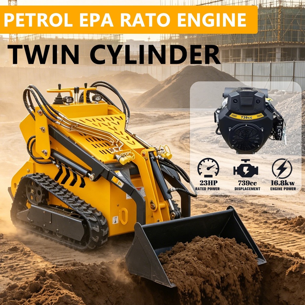 Skid Steer Loader Runtong 23HP EPA-Certified Diesel Tracked Multifunctional