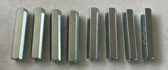 [8 Pack] Zinc Plated Steel Female 1/2” Hex standoffs 12-24 Thread x 2 1/2” Long
