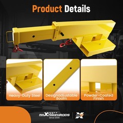 31-79in Forklift Mounted Crane Boom Extension Heavy Duty Steel Construction