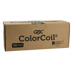 GBC Color Coil Binding Spines, 14mm, 110 Sheet Capacity, 100 Pack, Black