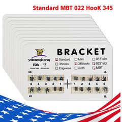 10x SANDENT Dental Orthodontics Brackets Brace Standard MBT 0.022″ Hooks 3-4-5