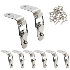8 Pack Stainless Steel 90 Degree Spring Toggle Latch Clasp for Cabinet Box