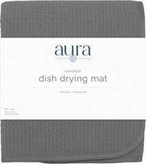 S&T Dish Drying Mat XL 18×24 Absorbent Microfiber Kitchen Counter Charcoal