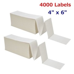 4000 Fanfold 4×6 Direct Thermal Shipping Barcode Labels – Zebra Eltron 2844 USA