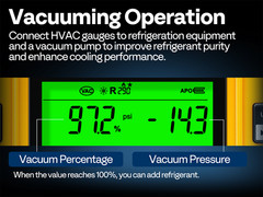 Refrigeration Digital AC Manifold Gauge Set 3 Way HVAC Gauges for R1234yf R134a