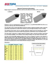 A18 or 4L200 Bestorq “A” Classic V-Belt 1/2″ Top Width 20″ Outside Length