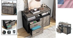 Compact Modern File Cabinet with 2 Drawers & Security Lock, Stylish Home Office