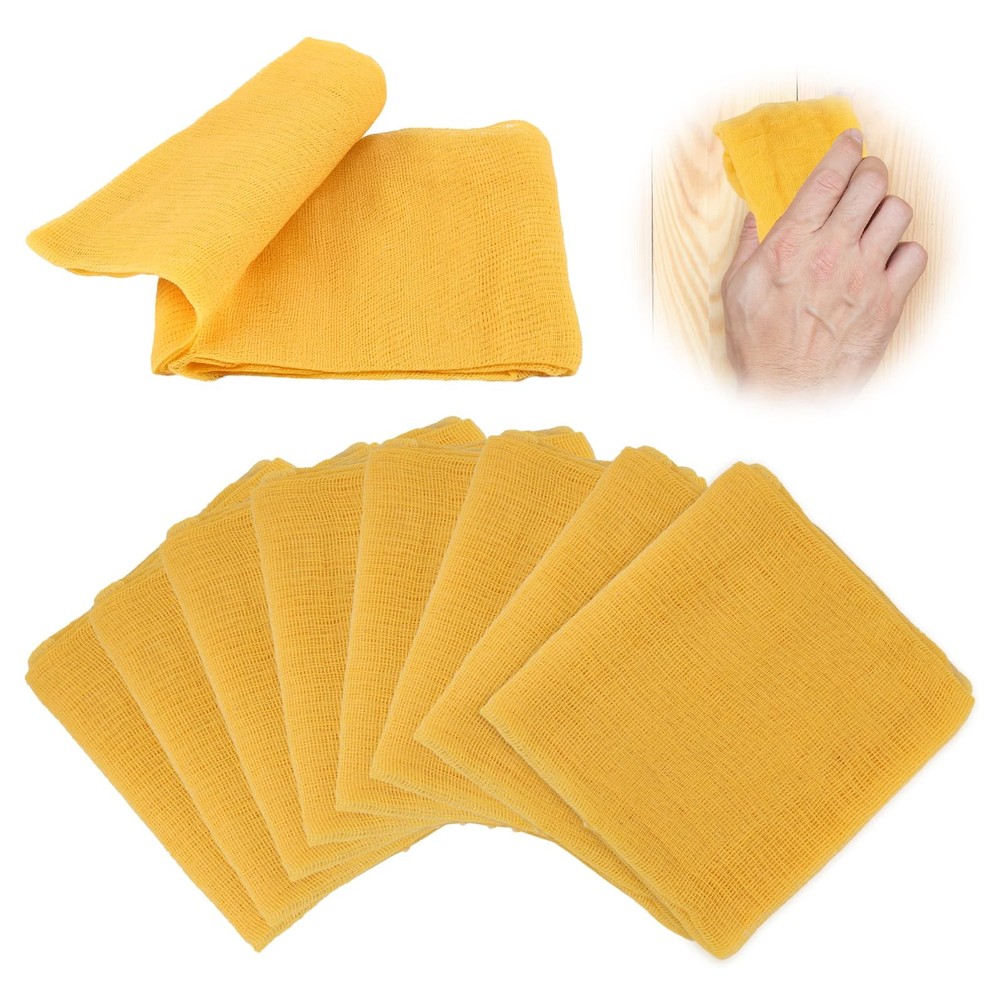 8 Pack Tack Cloths, Rags for Woodworking, 17.7 x 35.4 in Tac Yellow