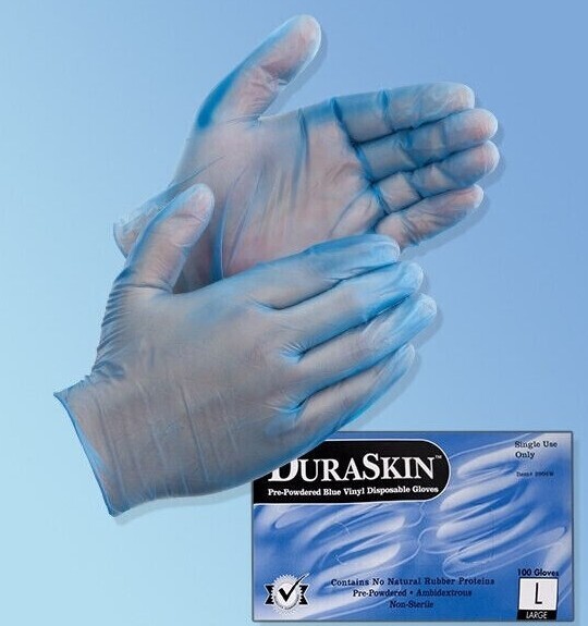 Blue Disposable Powder Free 4 mil VINYL Cleaning Medical Exam Gloves 100/BOX