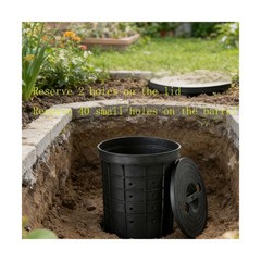 5 Gallon Perforated Sump Pump Basin with Lid (13x11x15 Inch) – Heavy Duty PP …