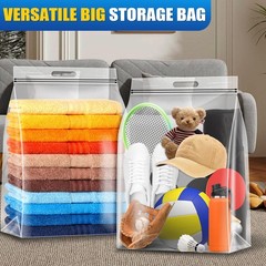 6Pack Extra Large Plastic Storage Bags 10 (10Gallons), Clear